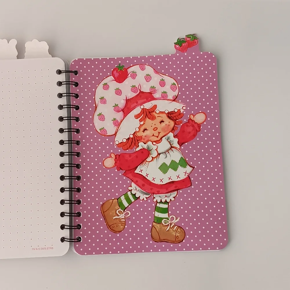 NEW Strawberry Shortcake Spiral Bound Notebook Bullet Journal Tabs 6" by 8" - Picture 5 of 10
